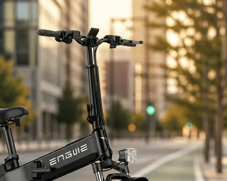 Engwe Engine Pro 3.0 Boost, Engine Pro 2.0 and Engine X folding electric bikes lined up for comparison