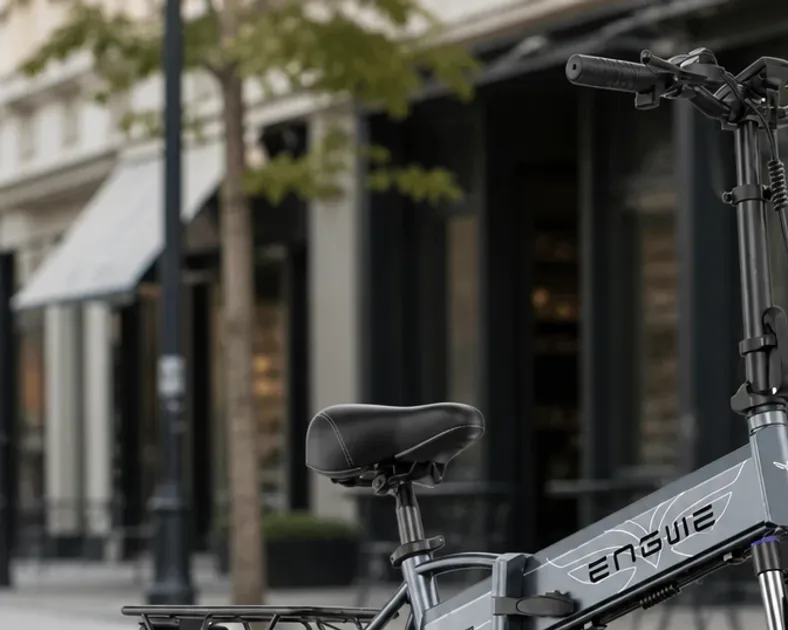 Engwe EP-2 3.0 Boost folding fat tyre electric bike photographed outdoors