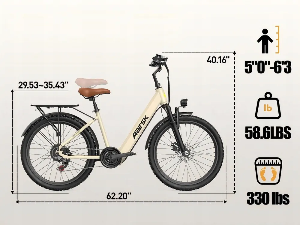 Aairsk SU7 24 inch unisex electric city bike