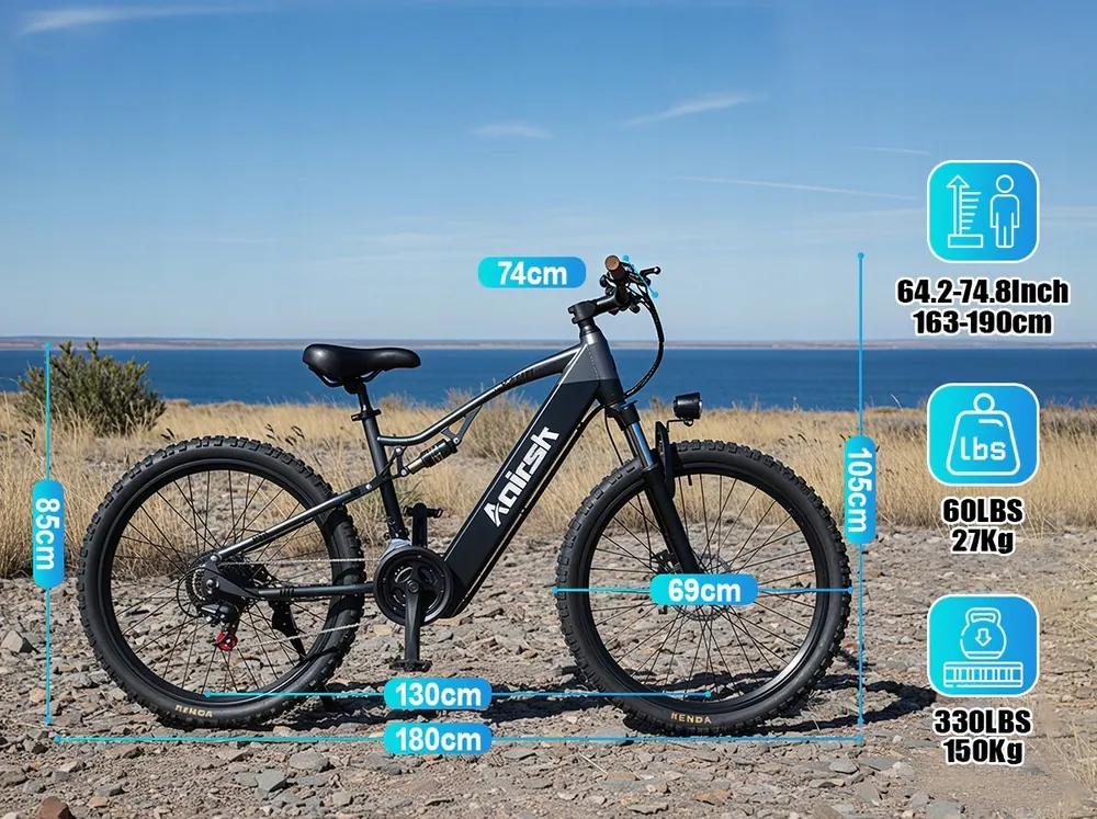 Aairsk XT90 electric bike with included battery pack 48V20AH