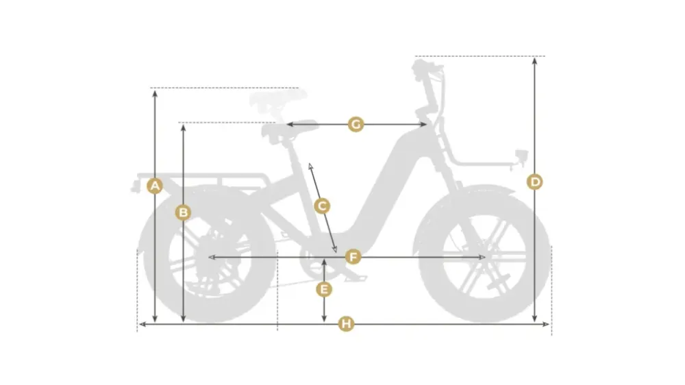 ADO Oasis One e-bike in meteor gray, full side view with fat tires and step-through frame.