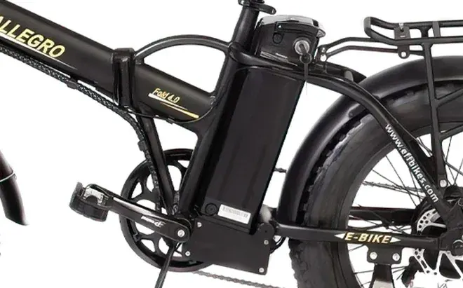 Allegro TDL6125 folded compactly, showing hinge mechanism and portability for storage.