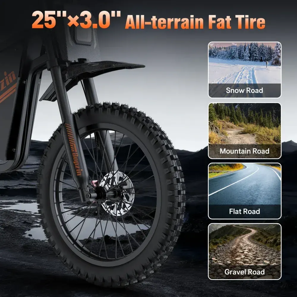 Bopzin Q8 Fat Tire Electric Mountain Bike image 5