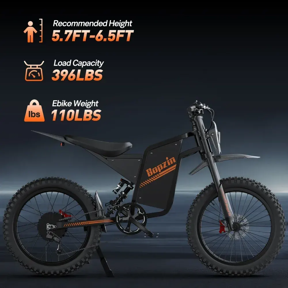 Bopzin Q8 Fat Tire Electric Mountain Bike image 6