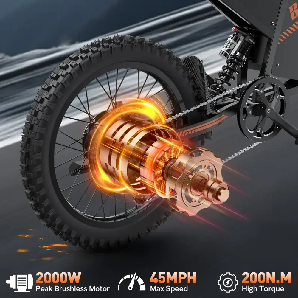 Bopzin Q8 Fat Tire Electric Mountain Bike image 8