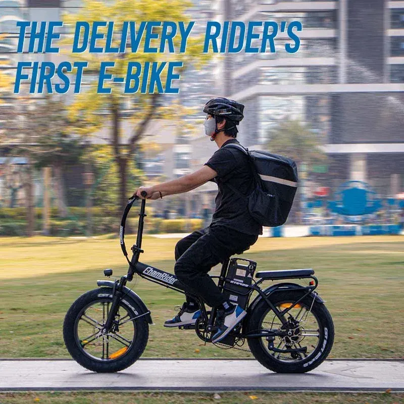 ChamRider DTS425 electric bike full side view with fat tires and step-through frame.