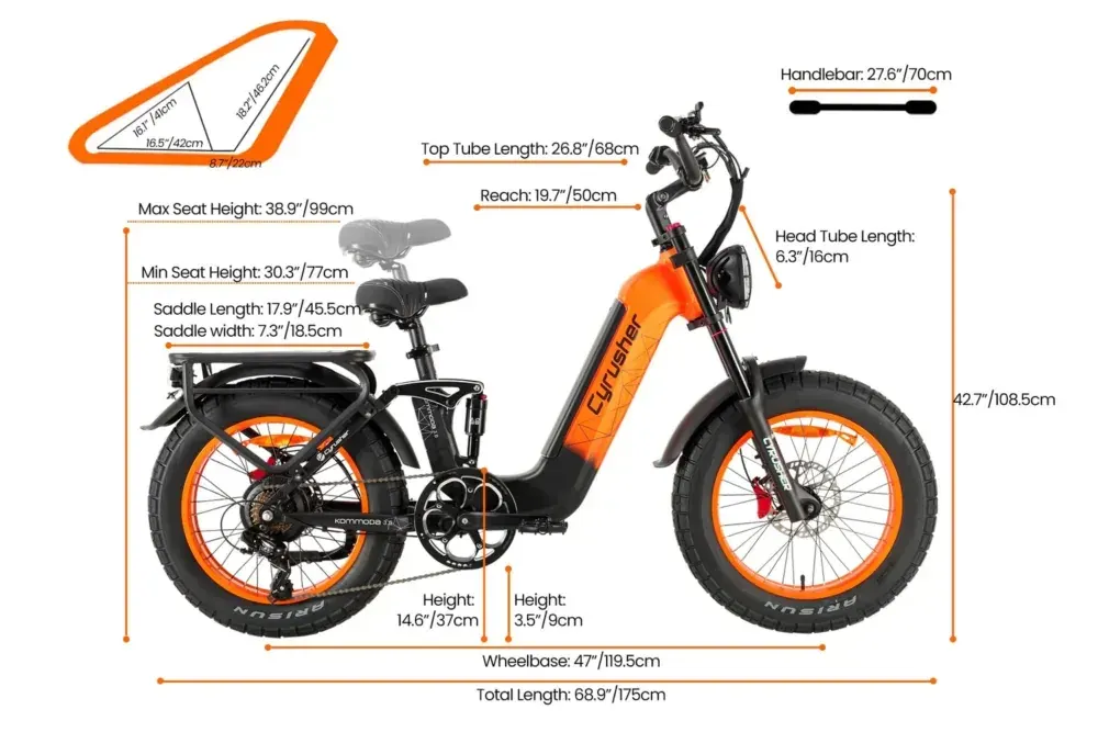 Cyrusher Kommoda 3.0 step-through e-bike in green, full side view on a city street.