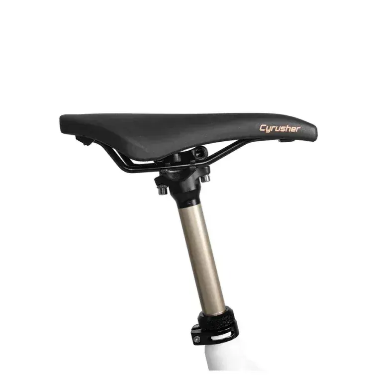 Cyrusher Trident on a mountain trail, rider in motion.