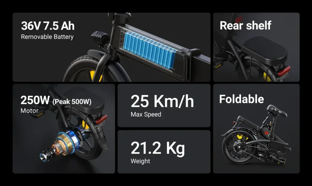 DYU A1F Electric Foldable Bike image 3