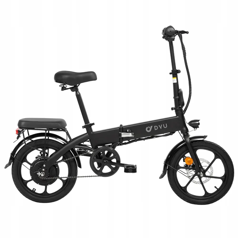 DYU A1F PRO folding electric bike partially folded for adjustment