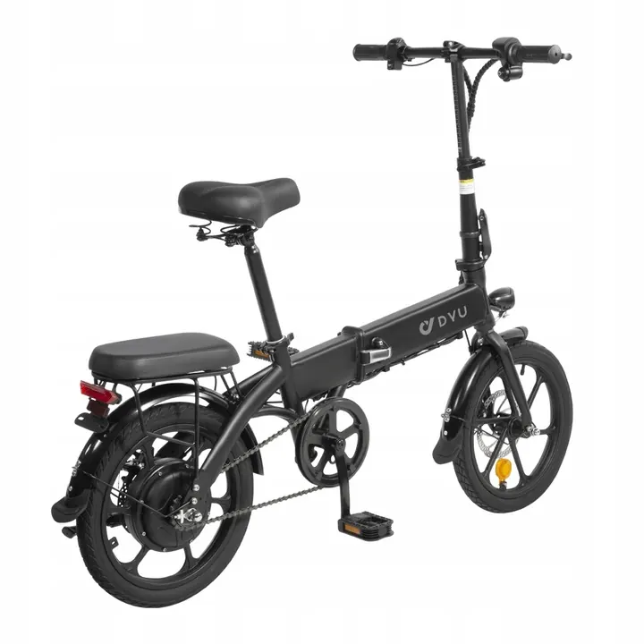 Black colour of DYU A1F PRO folding electric bike 16 inch 250W