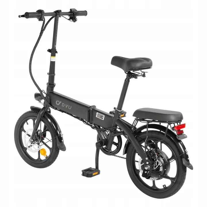 DYU A1F PRO folding electric bike with 16 inch black wheels and 250W motor