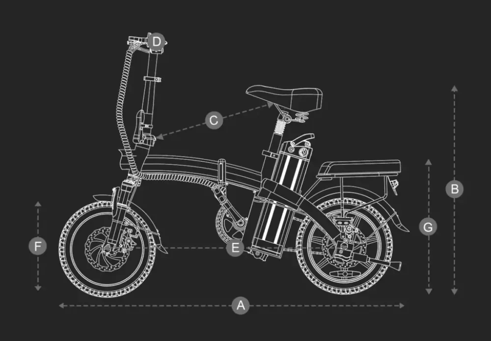 DYU A5 14 Inch Full Foldable Electric Bike image 2
