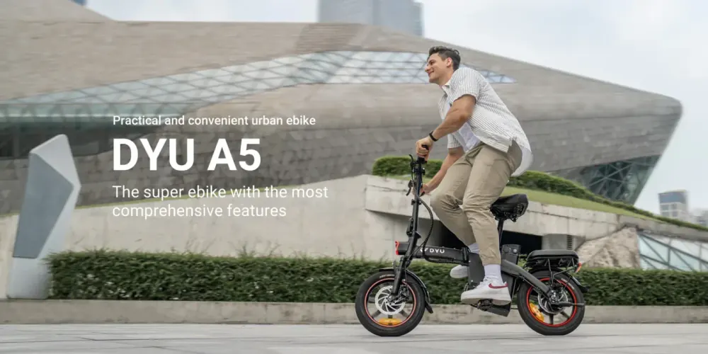 DYU A5 14 Inch Full Foldable Electric Bike image 3