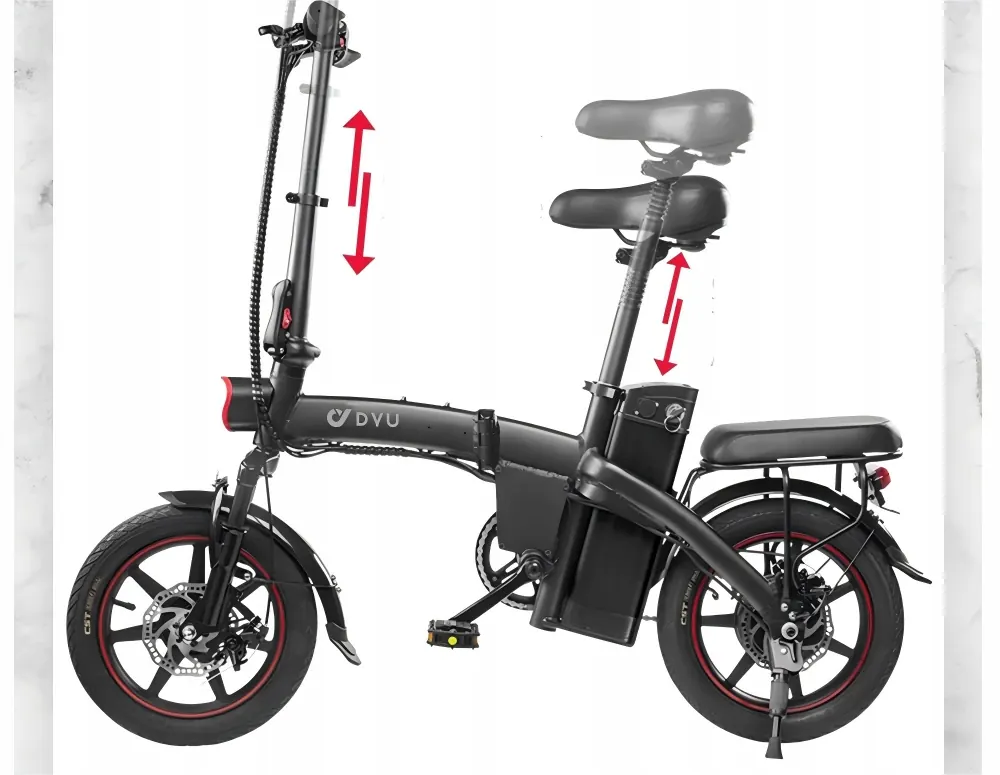 DYU A5 folding city e-bike in original packaging, 14 inch wheels