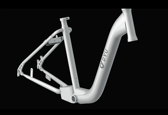 Steel frame material detail on DYU C6 electric bicycle