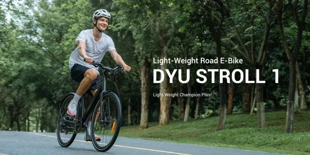 DYU Stroll 1 motor unit near the rear wheel, silver frame