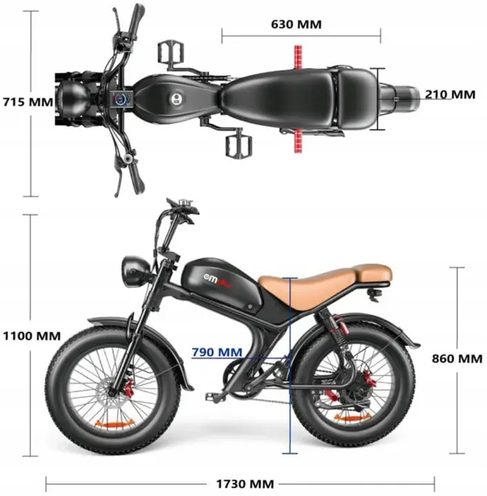 EMOKO C93 1000W electric bike with 48V20AH battery and 55 km/h speed