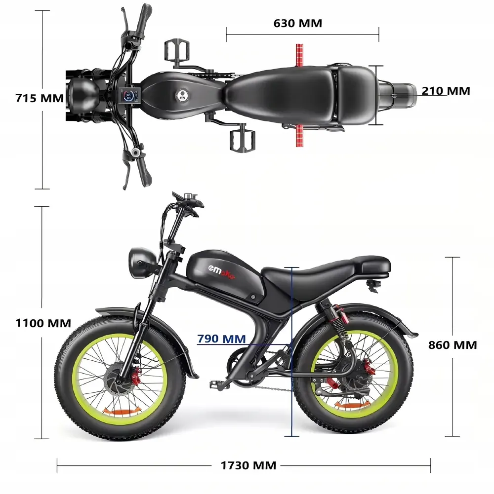 Emoko C93 electric bike dual motor 2000w 23ah battery 75km range