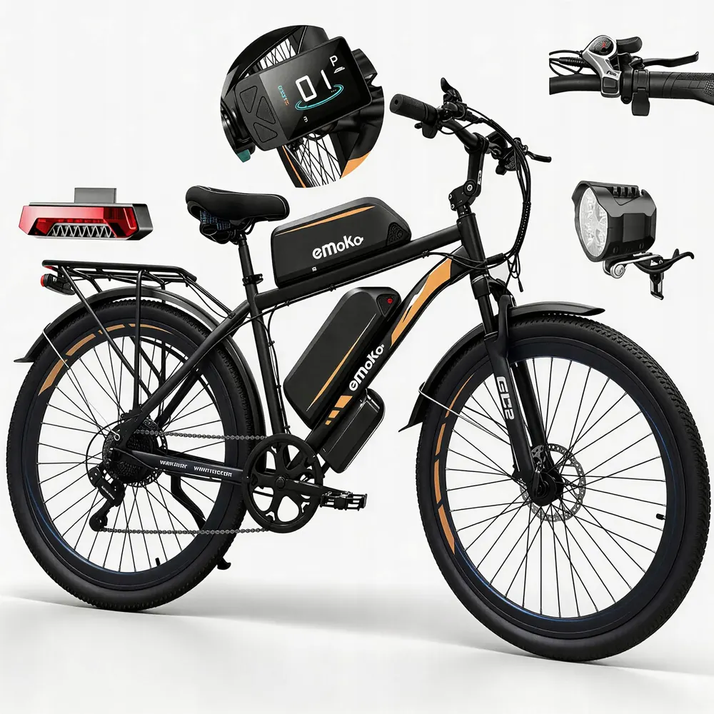 EMOKO EC27 electric bicycle with 27.5 inch wheels and dual battery system