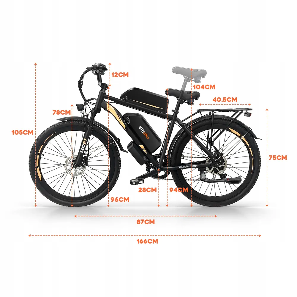 EMOKO EC27 PRO pre-assembled and adjusted electric mountain bike ready to ride