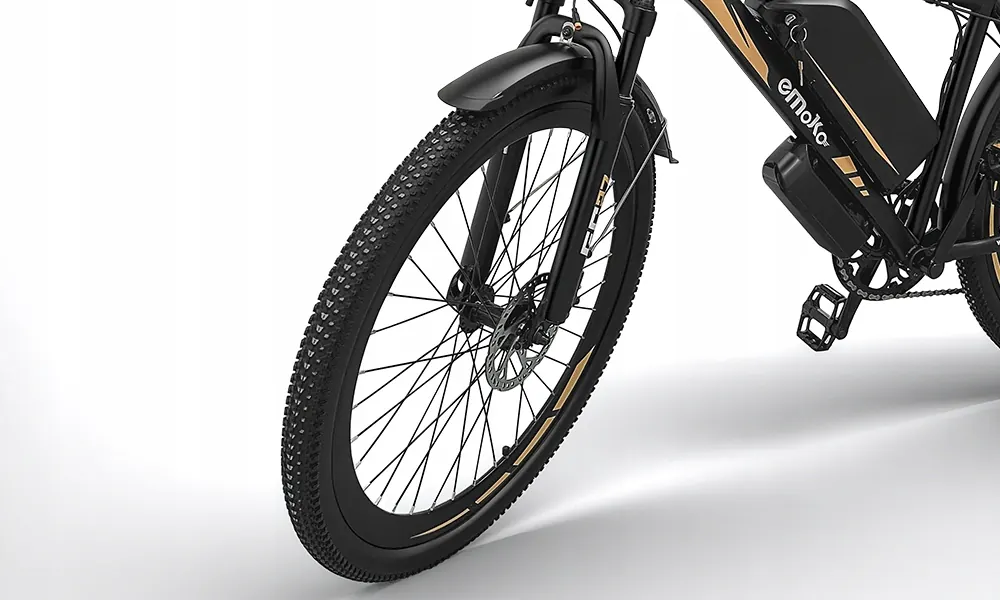 27.5 inch wheels on EMOKO EC27 PRO electric bike for off-road terrain