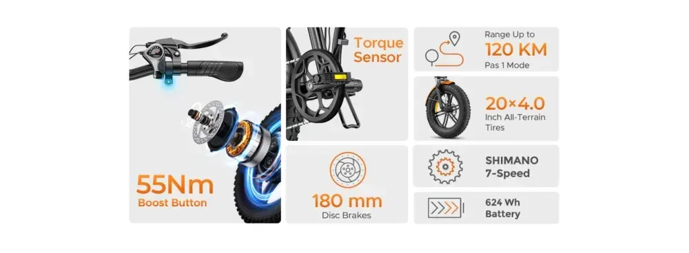 Engwe EP-2 Boost Folding Fat Tire E-Bike image 4