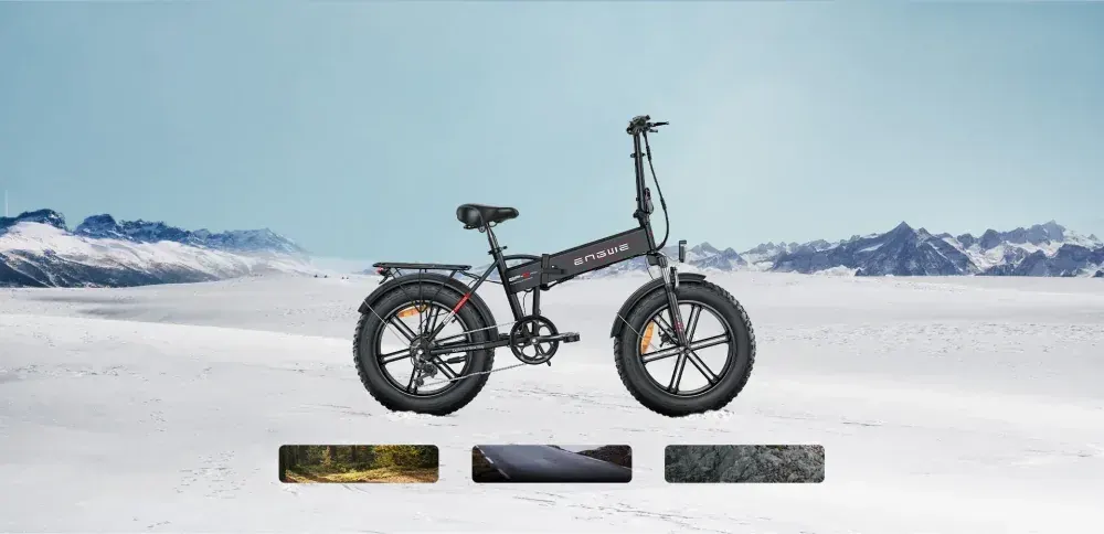 Engwe EP-2 Pro's mechanical disc brake on the front wheel with 160mm rotor