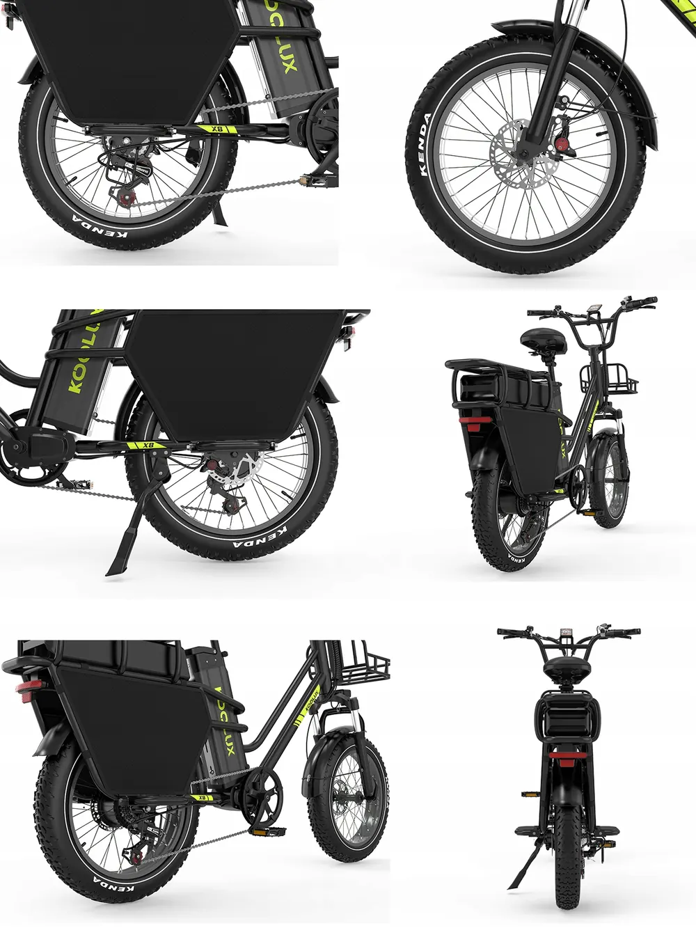 KOOLUX X8 electric bike with dual 48V batteries totaling 65Ah and 220km range.