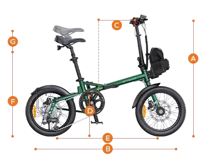 Engwe Zip folding e-bike full side view, compact urban design with 16-inch wheels.