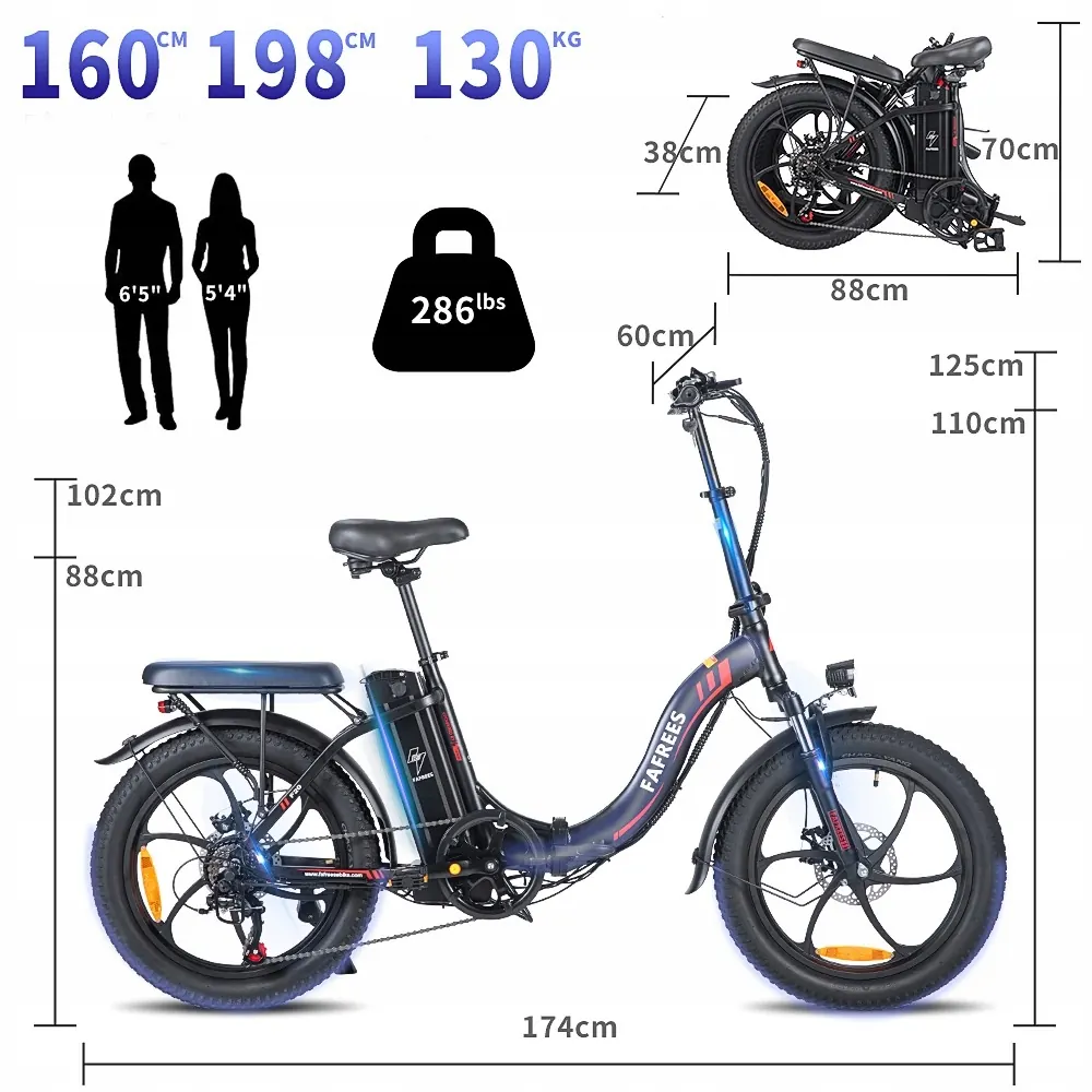 Fafrees F20 e-bike package weight 30.7 kg, folding fat tire electric bicycle