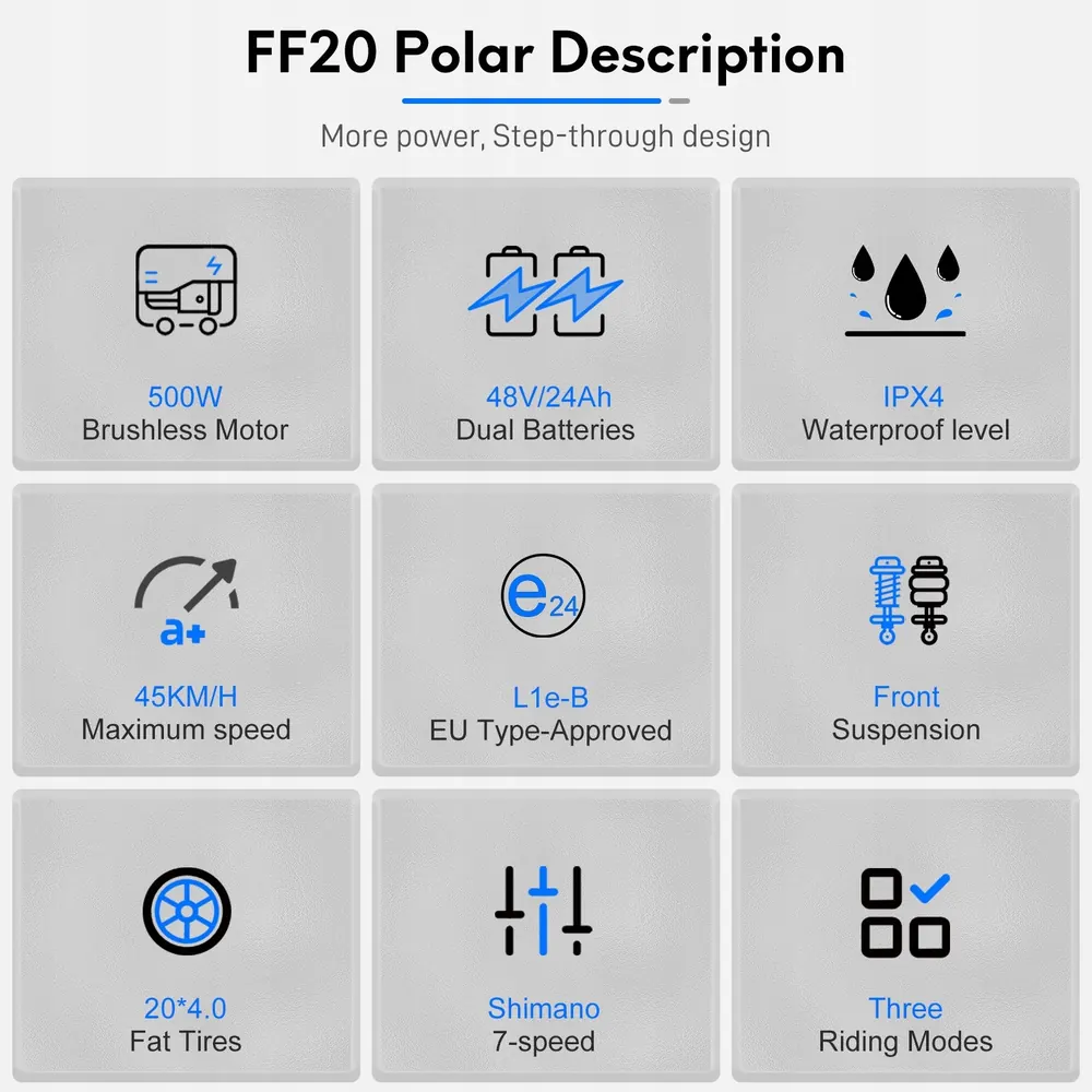 Fafrees FF20 Polar unisex folding electric bike suitable for all riders.
