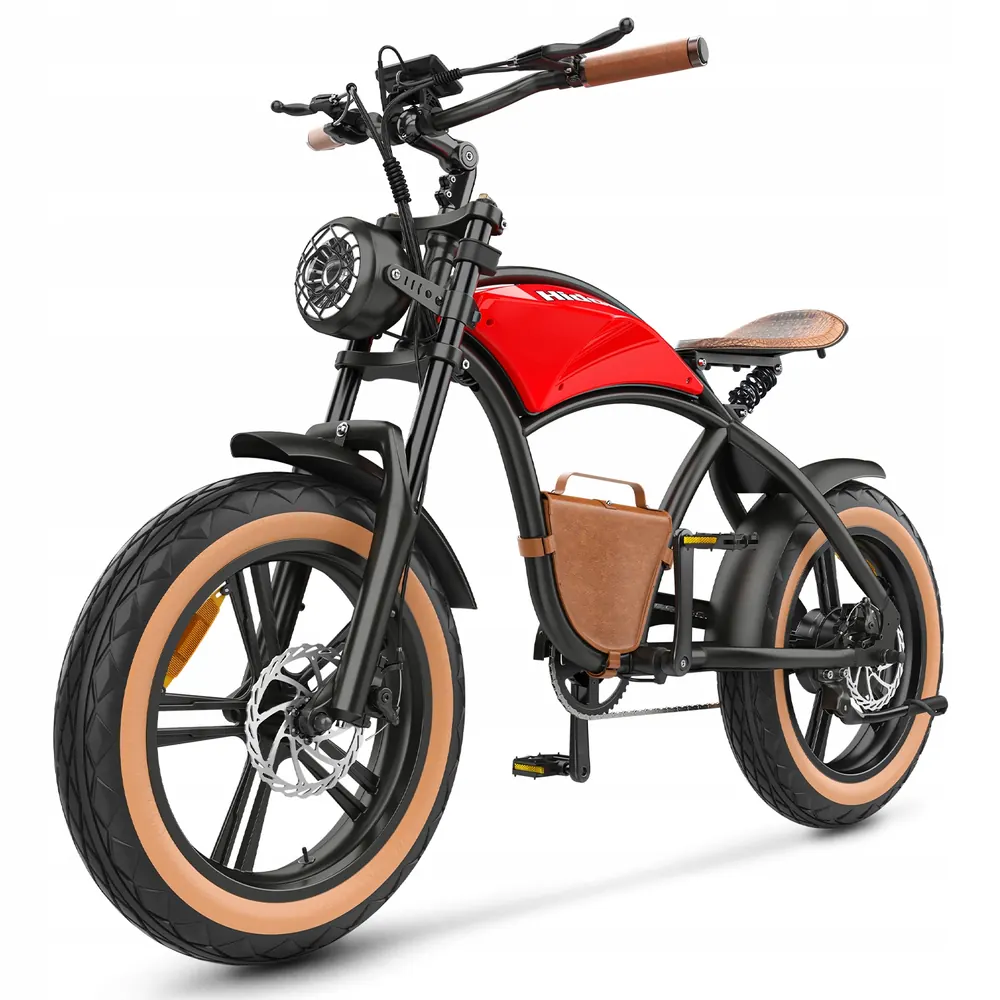 HIDOES B10 electric bike 48V 12.5Ah battery red fat tire