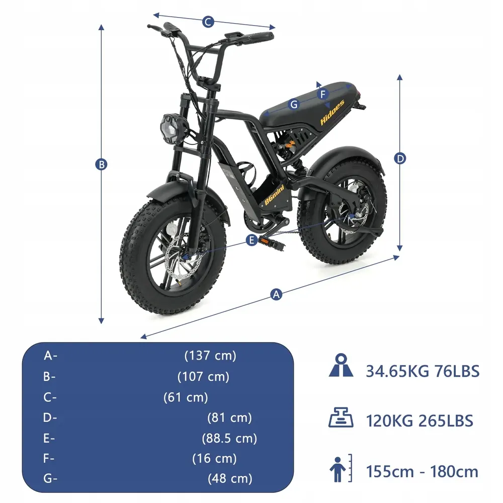Hidoes B6MINI front and rear suspension system for smooth rides