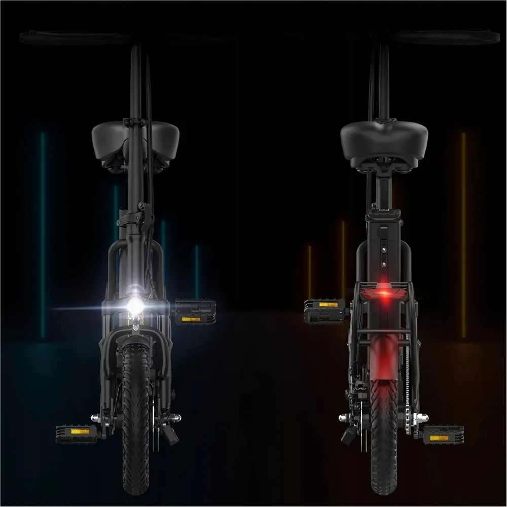 Hidoes C5 electric bike with 14-inch wheels, compact folding design for portability.