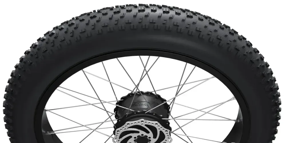 Himiway D5 (Zebra) fat tire tread detail, Kenda 26x4.0