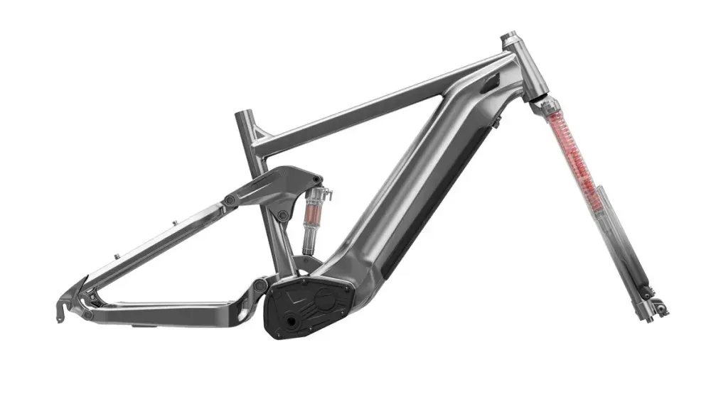 Close-up of Himiway D7 (Cobra) rear hub motor and hydraulic brake