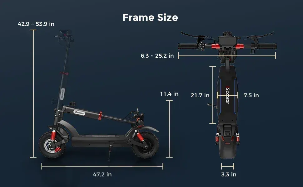 iScooter iX6 folded in three steps for compact storage and transport