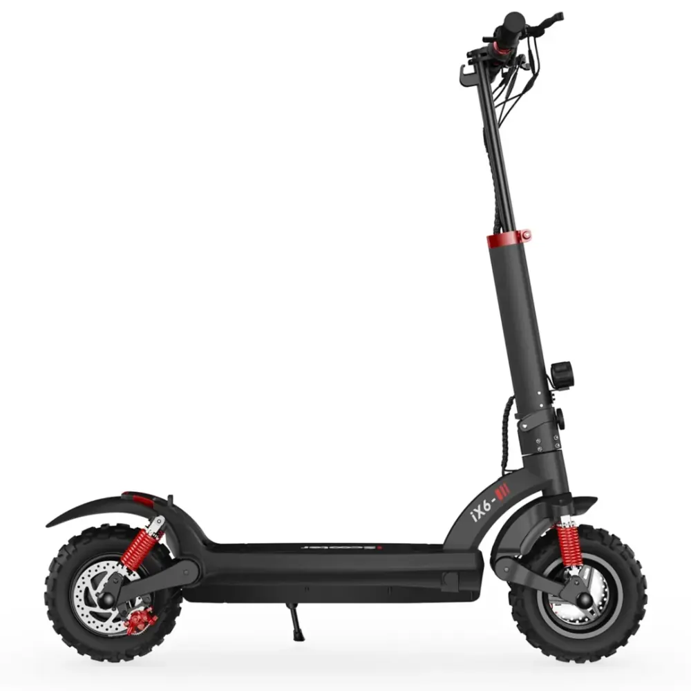iScooter iX6 rider cruising on uneven off road dirt trail at speed
