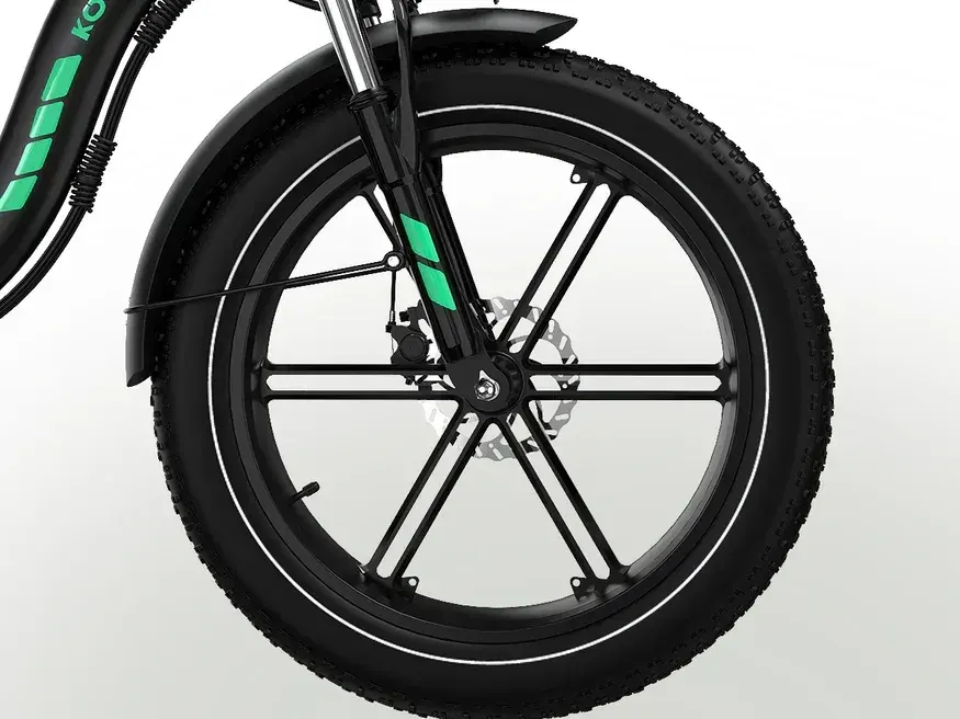 Koolux BK6S 4.0 folded compactly, showing aluminum frame and fat tires for storage.