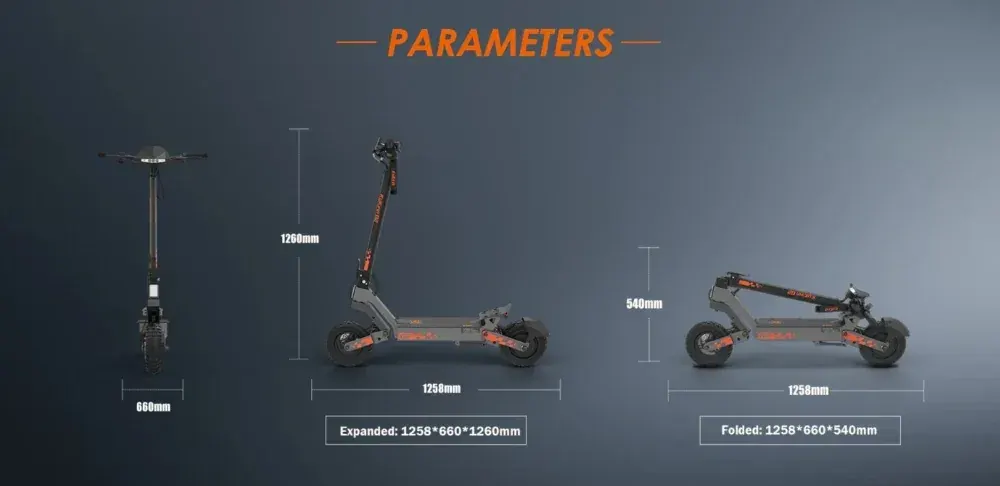 Kukirin G2 electric scooter full side view showing deck, stem, and 10 inch tires