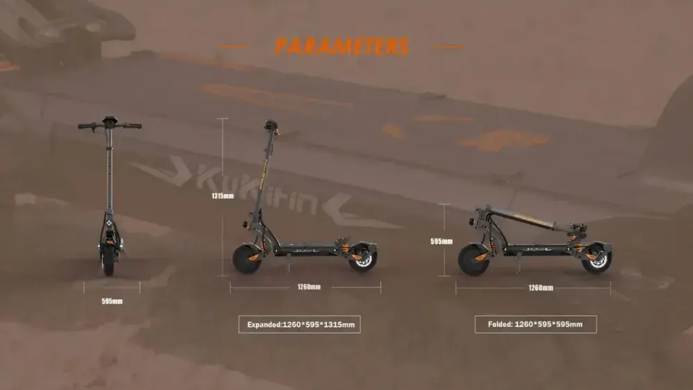 Kukirin G2 Master electric scooter full side view showing dual motors and all-terrain tires