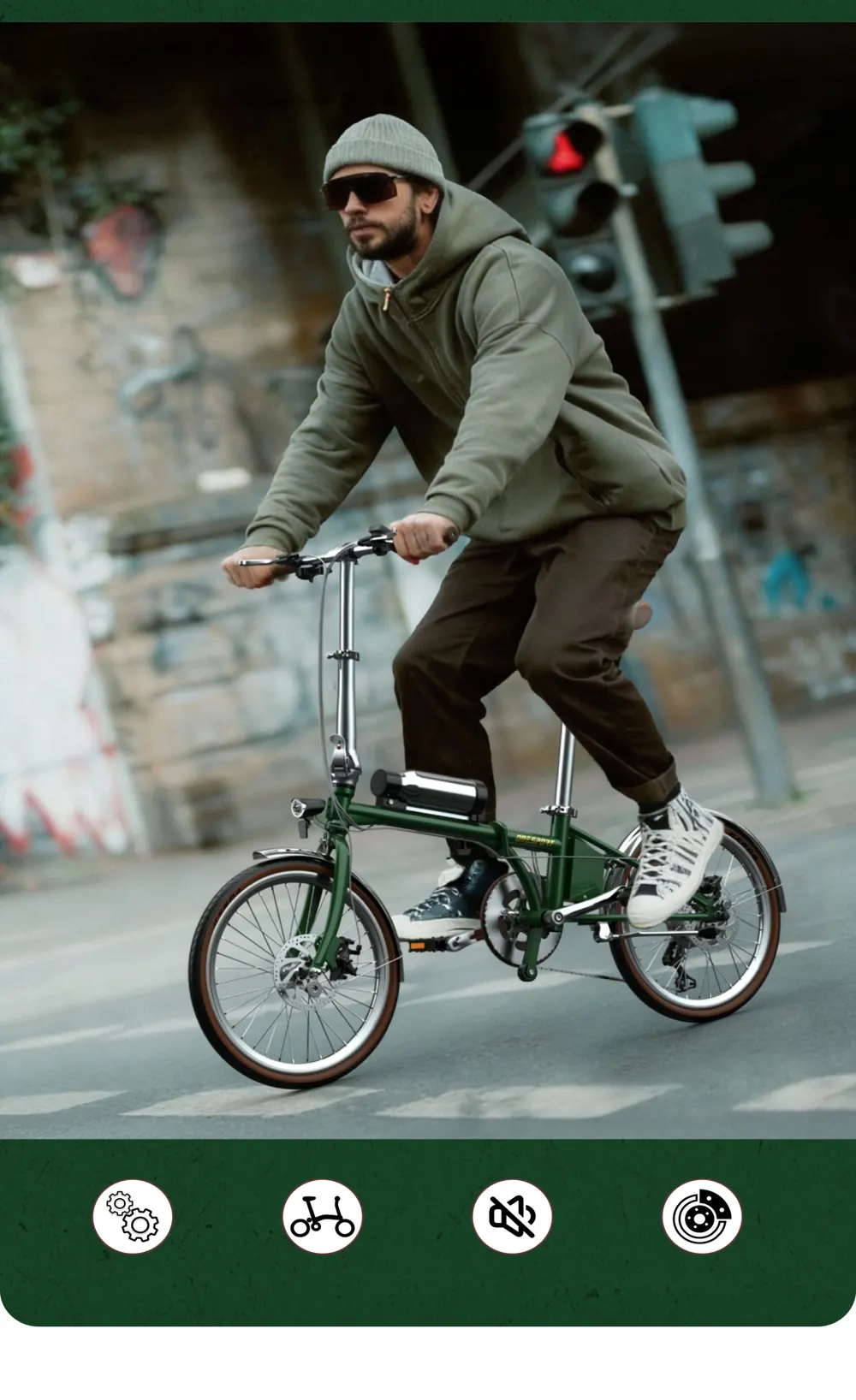 ONESPORT OT02 PRO electric bike with 20-inch wheels, compact urban design
