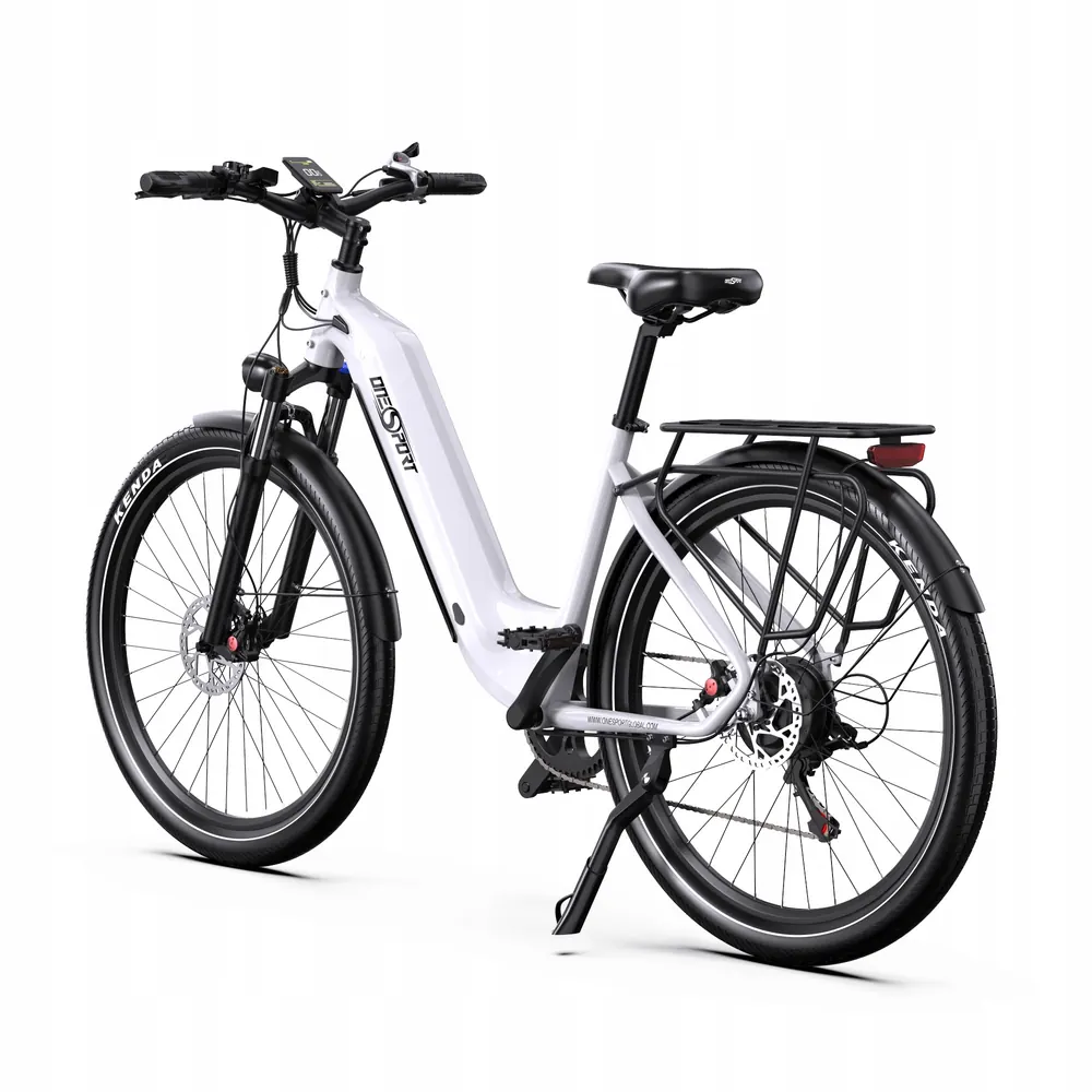 Onesport OT05 electric bike brand logo on white frame