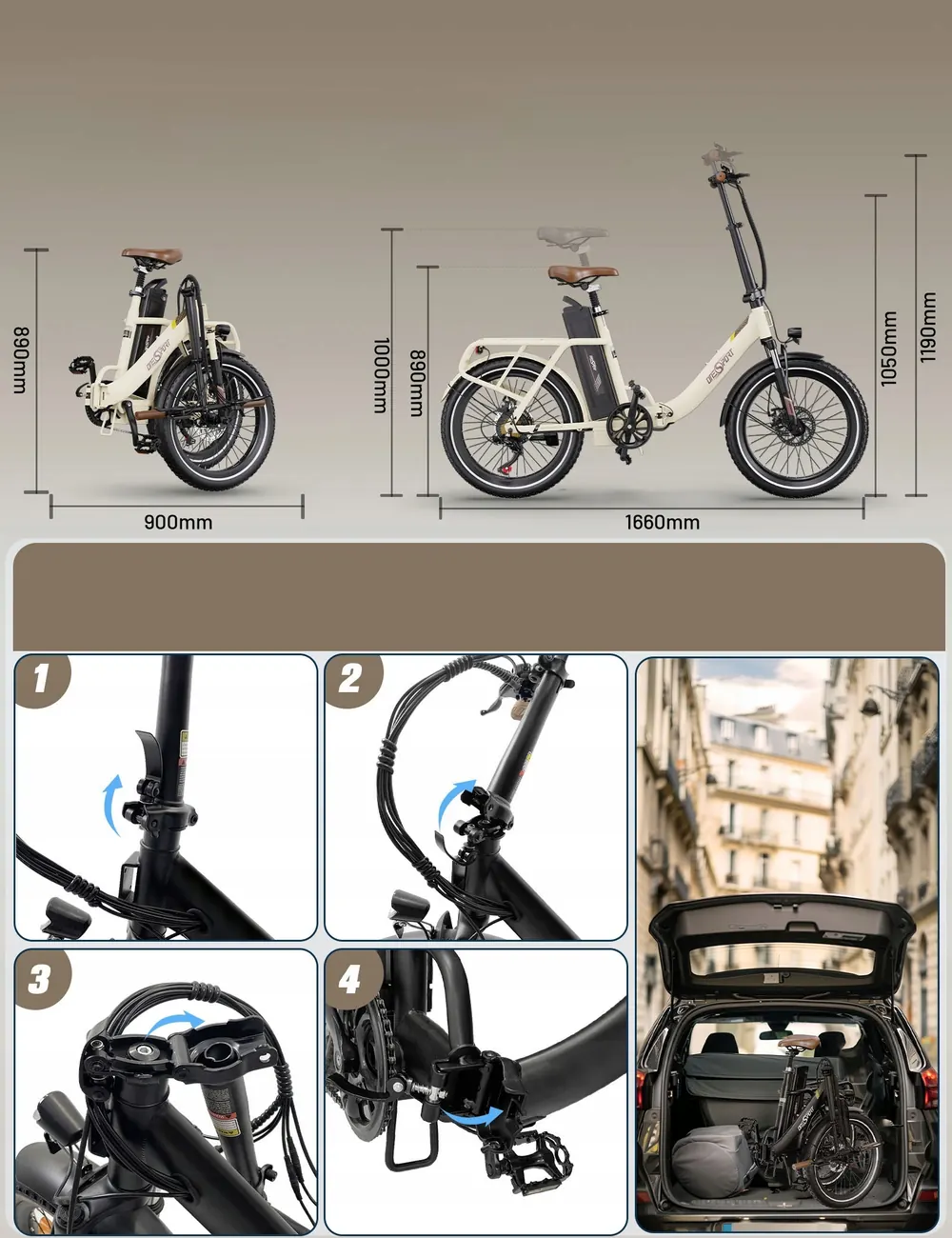 ONESPORT OT16-2 Folding Electric Bike image 11