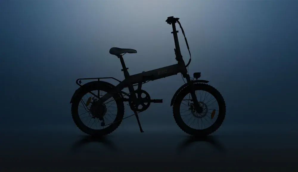 PVY Z20 PRO EVO's mechanical disc brake and suspension fork in detail