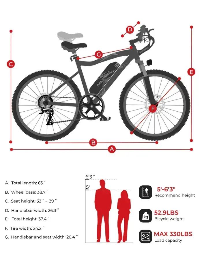 Samebike EBE2 Electric Mountain Bike image 2