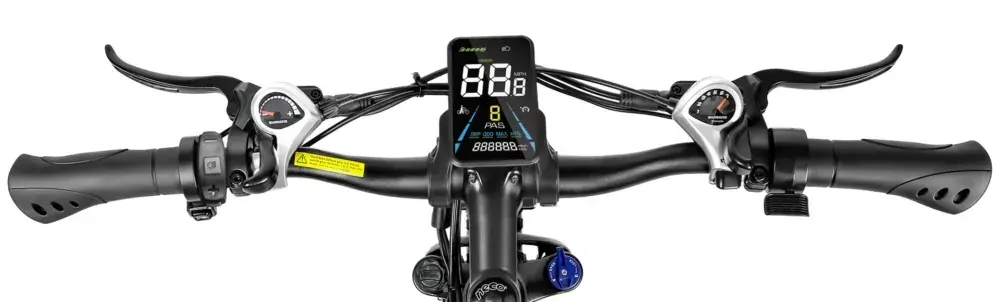 Close-up of Samebike LO26-II-YD hydraulic disc brake on front wheel.