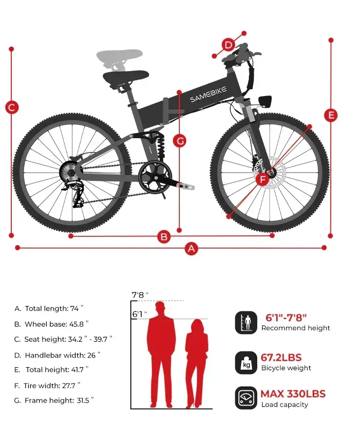Samebike LO26 Plus Fat Tire Foldable Electric Bike image 2