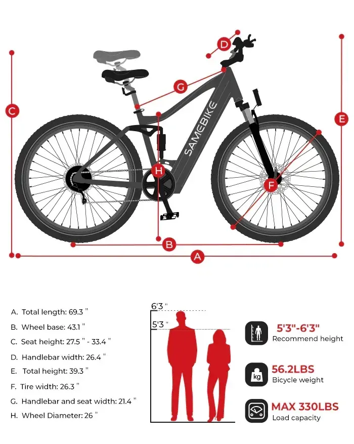Samebike XD26-II Hybrid Electric Bike image 2
